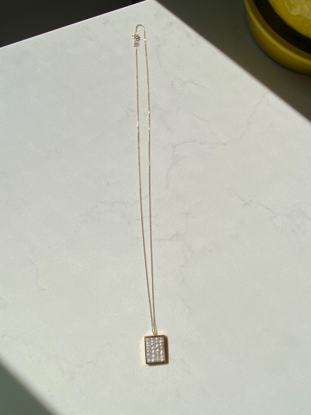 WWAKE 14k Pearl Small Weaving Pendant Necklace - Picture 5 of 8